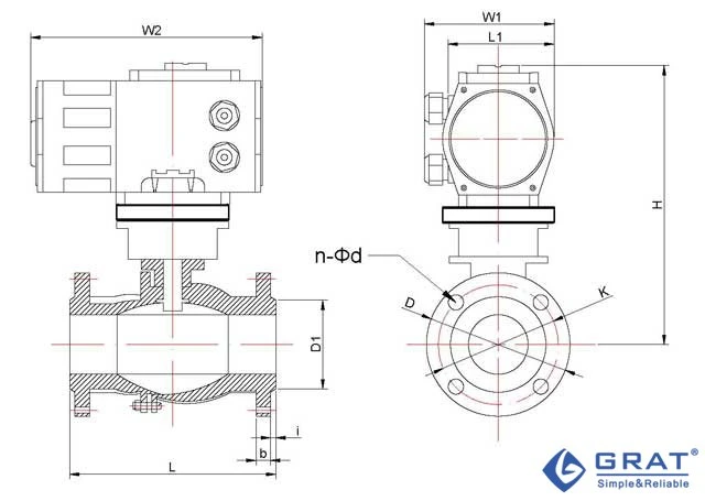 Ativador elétrico à prova de explosão SS DN50 Ativador de válvula de esfera flutuante com flange 1