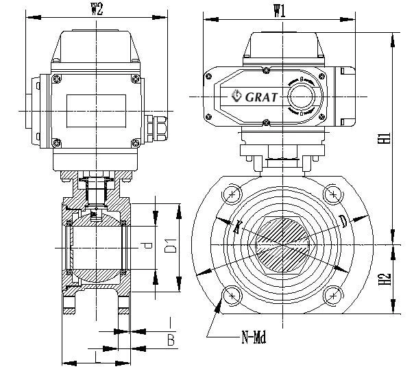 AC220V DN15-250 Conexão de flange de fluxo minúsculo válvula de controle elétrico 1