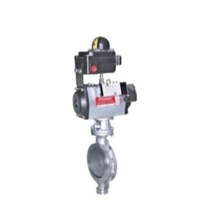 Valva de borboleta pneumática tripla excêntrica de aço inoxidável de alto desempenho
