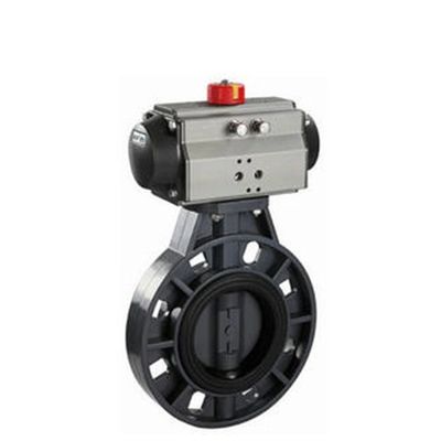 UPVC Controle de fluxo de água válvula borboleta pneumática DN100 4 polegadas válvula borboleta