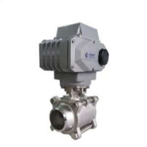 Válvula de bola elétrica em miniatura de conexão de flange de aço inoxidável