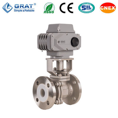 Conexão de flange de válvula de esferas elétrica revestida com flúor resistente à corrosão