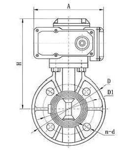 Valva de borboleta acionada por UPVC Dn50 - Dn300 Conexão de flange de wafer 1