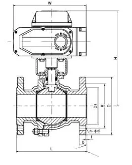 Válvula elétrica de controlo de bola de ligação de flange de aço inoxidável 1