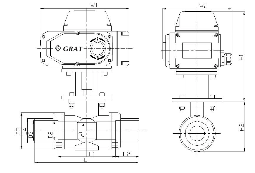 ASME B16.1 válvula de borboleta motorizada de dupla flange PN16 1