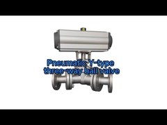 Válvula pneumática de esfera de três vias do tipo Y