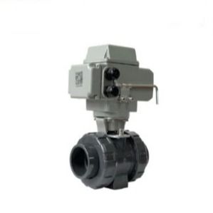 Dn32 UPVC válvula elétrica de esferas IP67 AC220V DC24V Actuador elétrico válvula de esferas de PVC