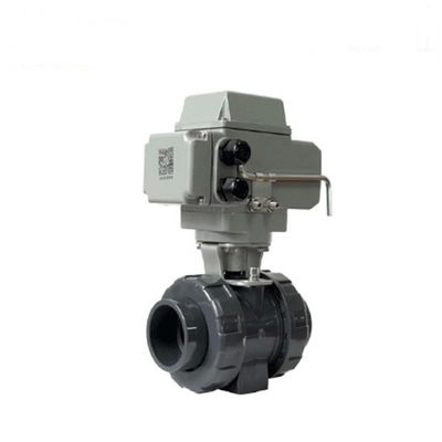 Conexão de fios de válvula de esfera elétrica UPVC de plástico para ácido de água e líquido corrosivos
