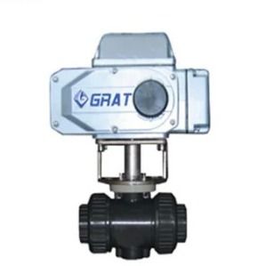IP67 DN40 válvula de esfera de PVC motorizada de temperatura normal com atuador elétrico