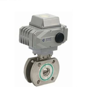 Válvula de esfera de vácuo de ligação de flange de aço inoxidável 304 com atuador elétrico